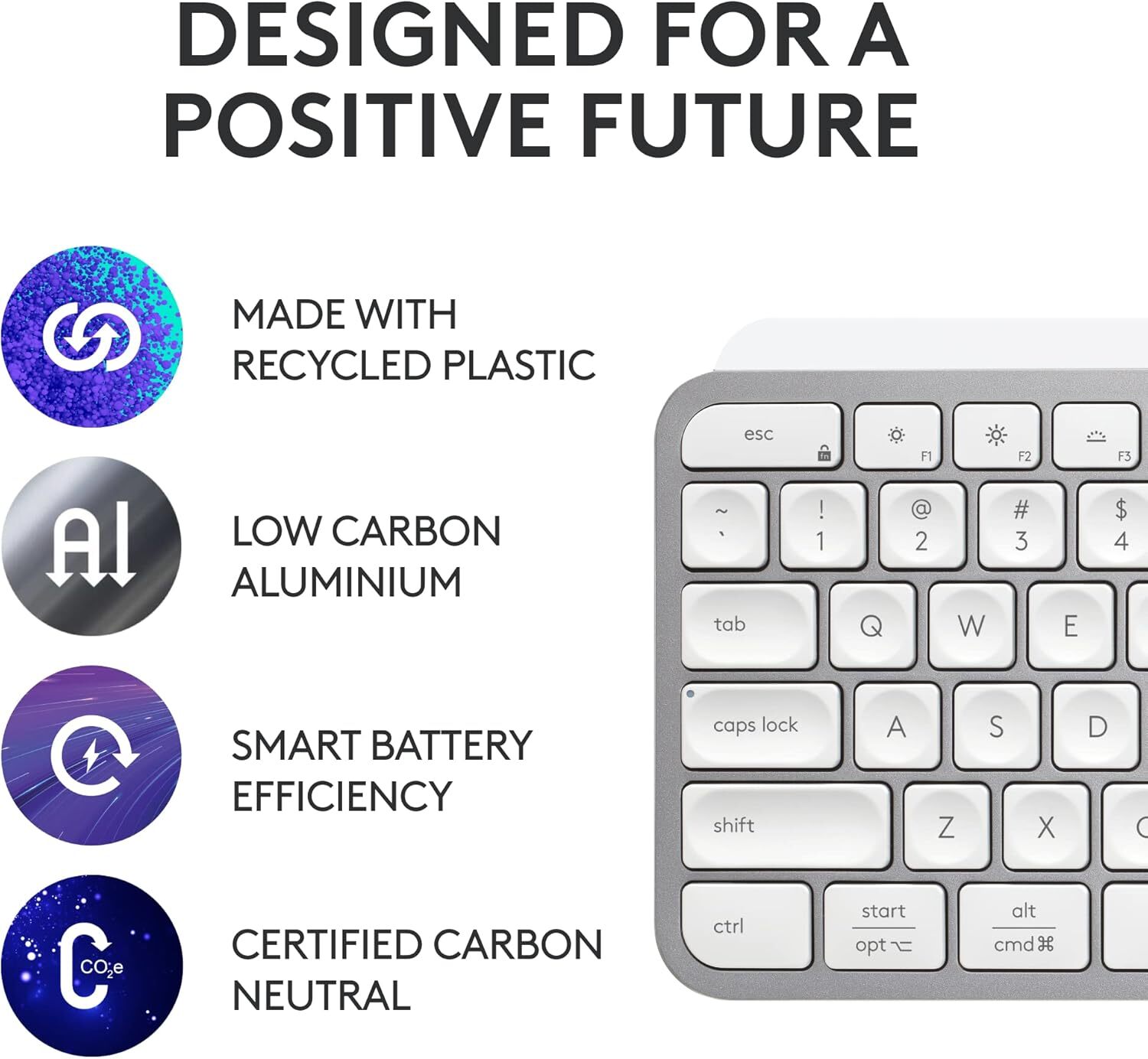 Logitech MX Keys S Wireless Keyboard - Pale Gray (920-011559)