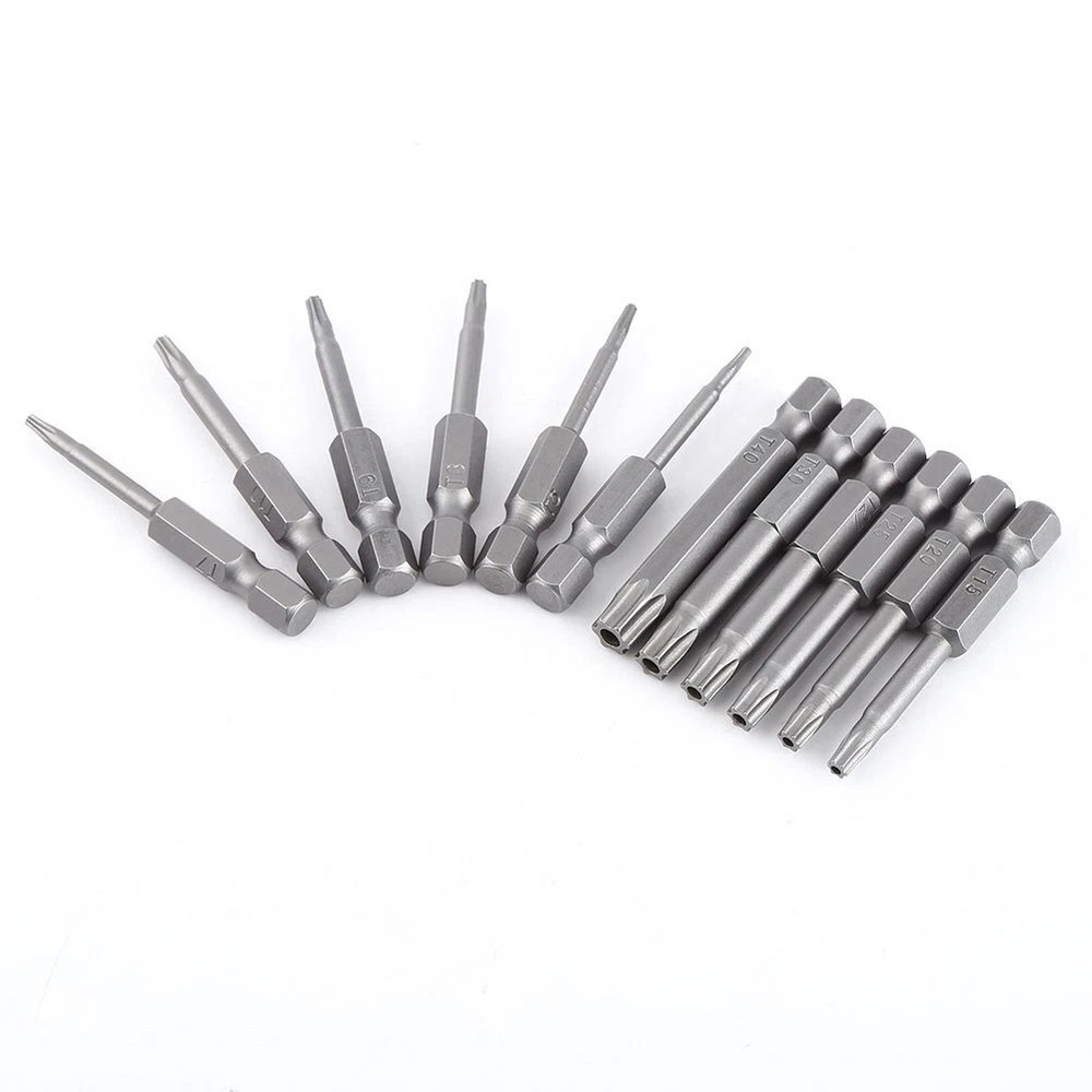 Security Torx Bit Set + Hex Key Allen Bit Set - For Power Drill & Impact Driver