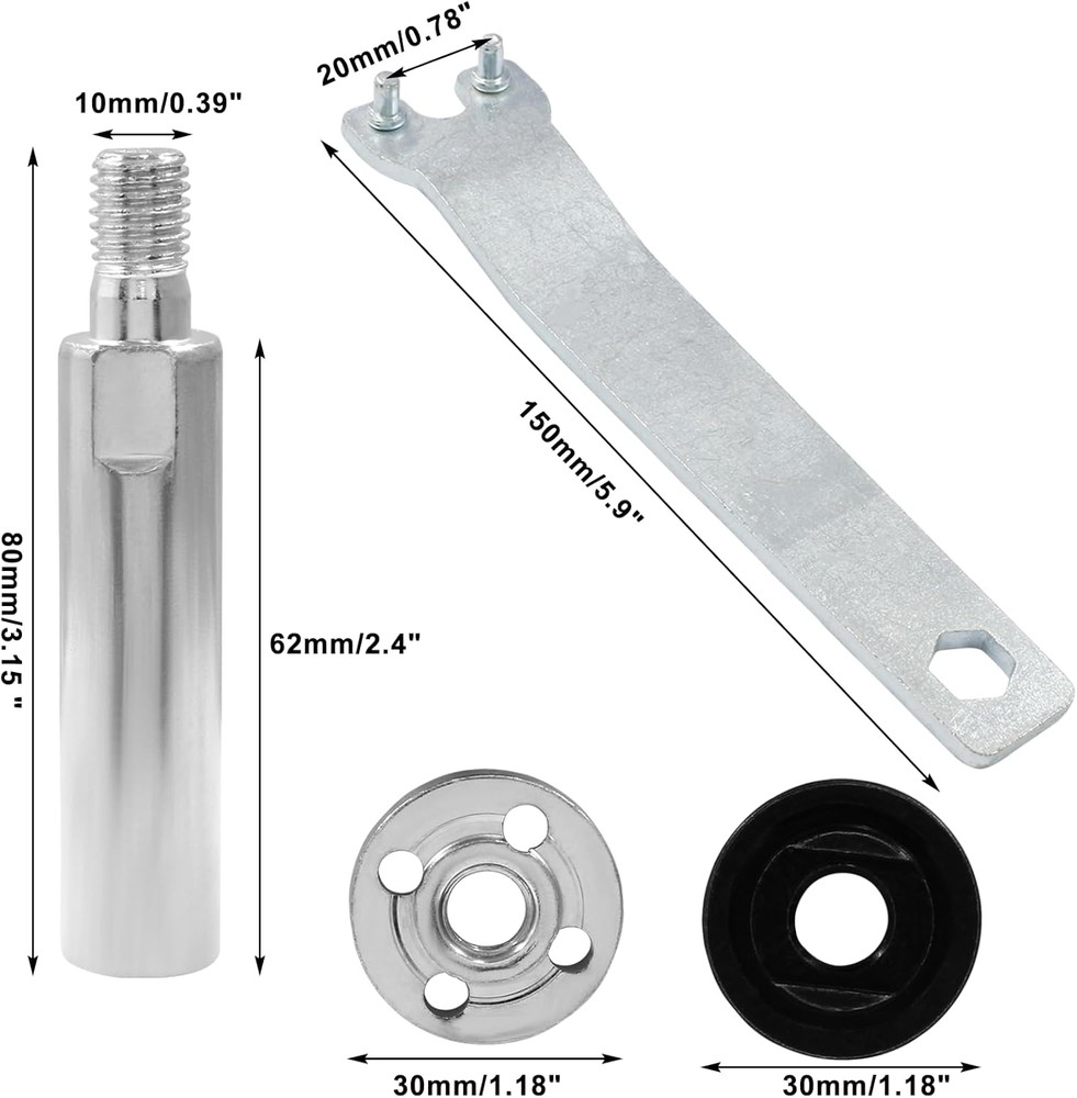 2 Sets Angle Grinder Extension Shaft Set, M10 Thread Angle Grinder Extension ...