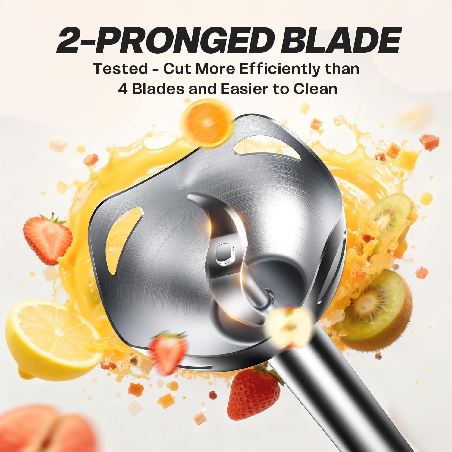 Red Handheld Immersion Blender, 2-Speed, Stainless Steel, Corded