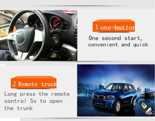Car Alarm System Security Vibration Alarm Engine Starter Push Button Remote Kit