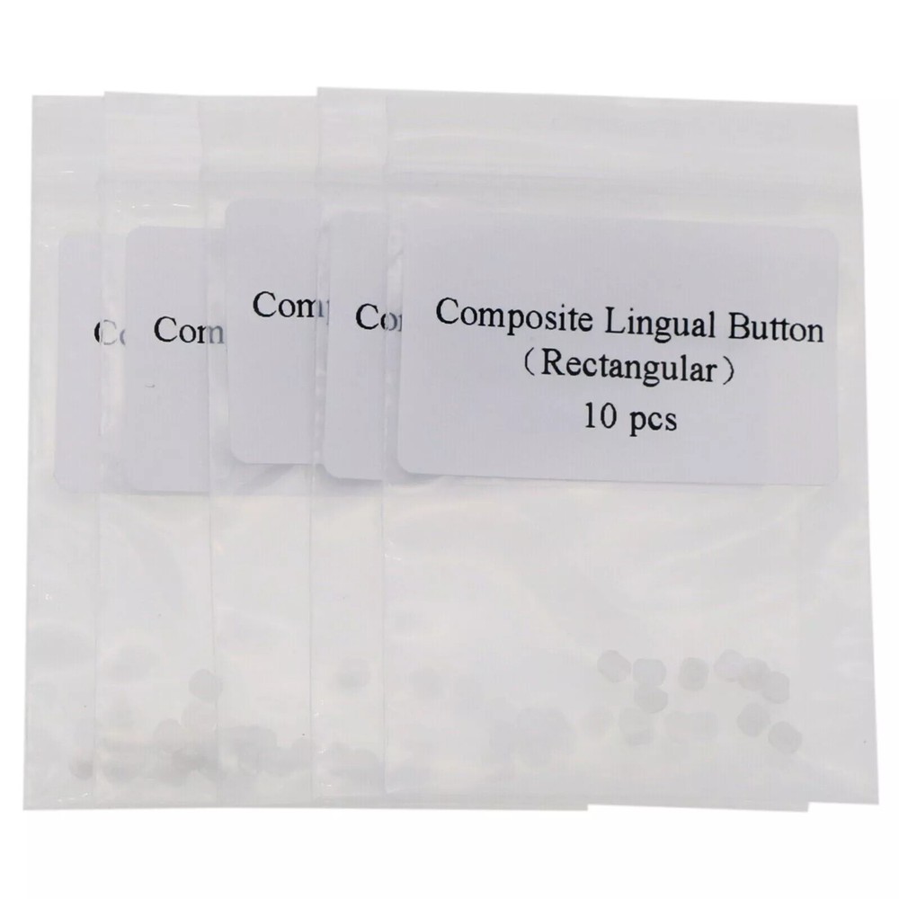 Dental Orthodontic Composite Ceramic Lingual Button Bondable Rectangular/Round