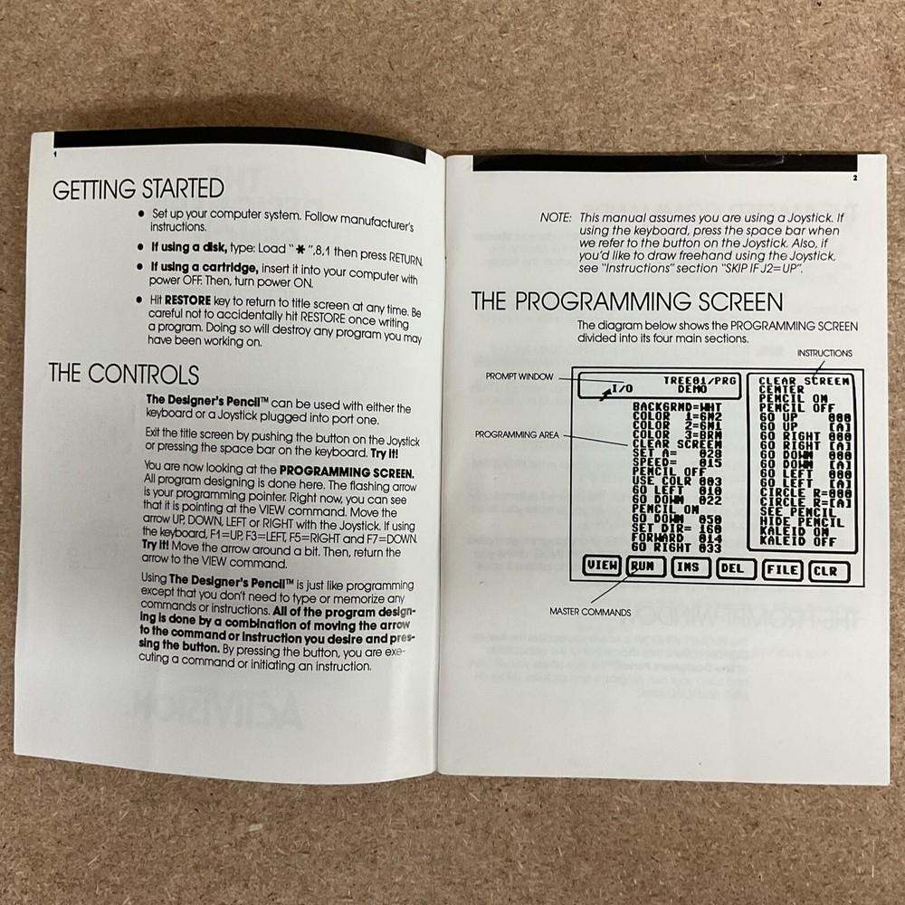 The Designer’s Pencil Instructions For The Commodore 64 Activision