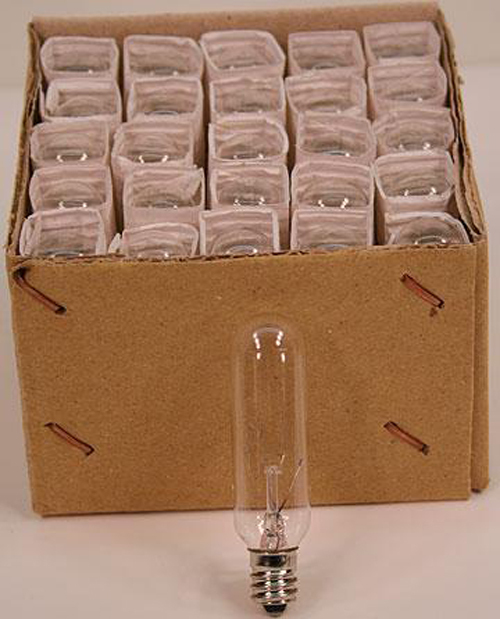 Light Bulbs -25 Watt, Candelabra,Clear Steady Burning (25T6C) - 25 Piece Box