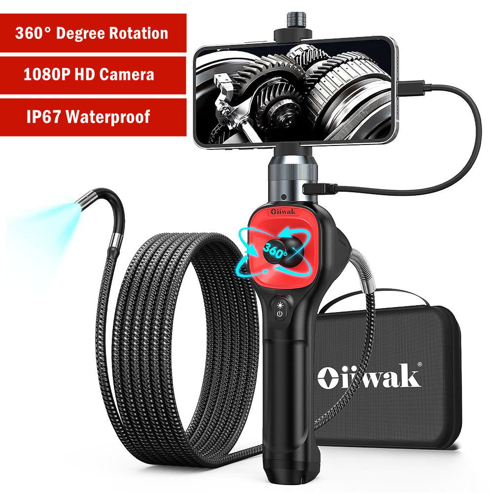 1080P 360° Rotation Borescope Endoscope Camera fit for iphone Android Type-C Kit
