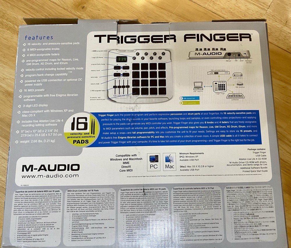 M-Audio Trigger Finger 16-Pad USB MIDI Drum Pad Controller w/ Original Box
