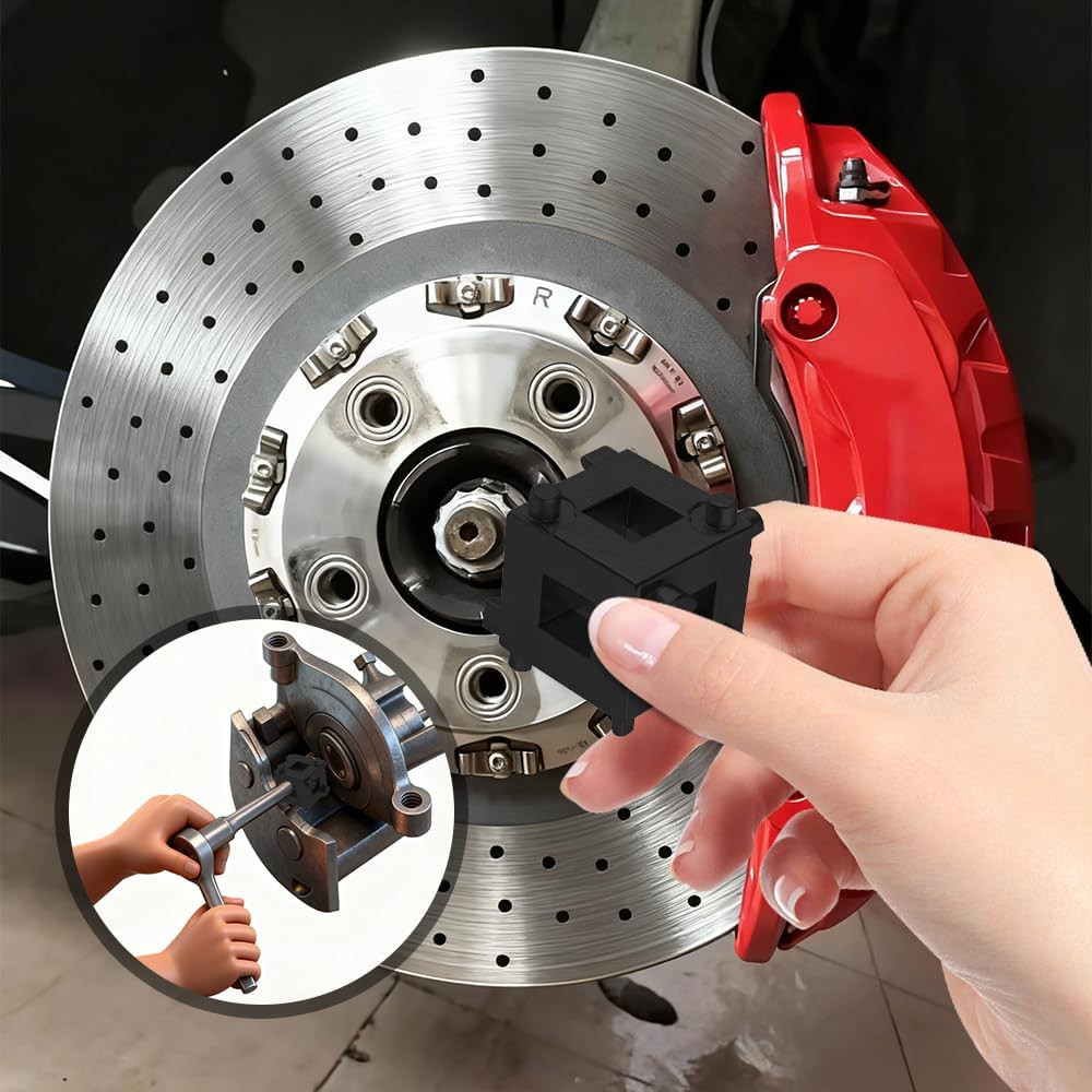 Cube Brake Caliper Compression Tool, Car Rear Disc Brake Piston Tools, Black