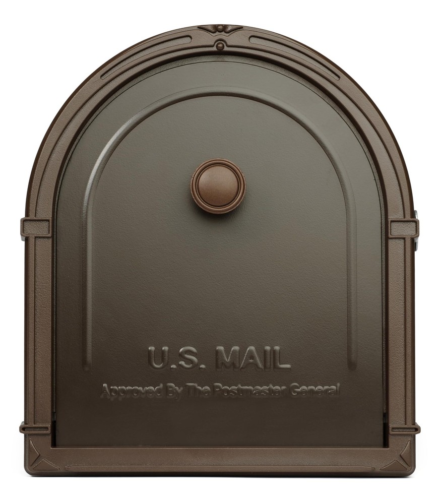 Bellevue Galvanized Steel Post Mount Mailbox, Compatibility Brown One Size
