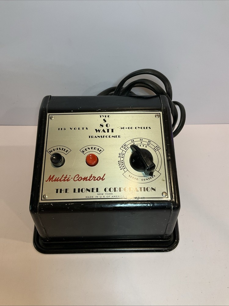 LIONEL TYPE S 80-WATT TRANSFORMER-RECENTLY SERVICED+TESTED.