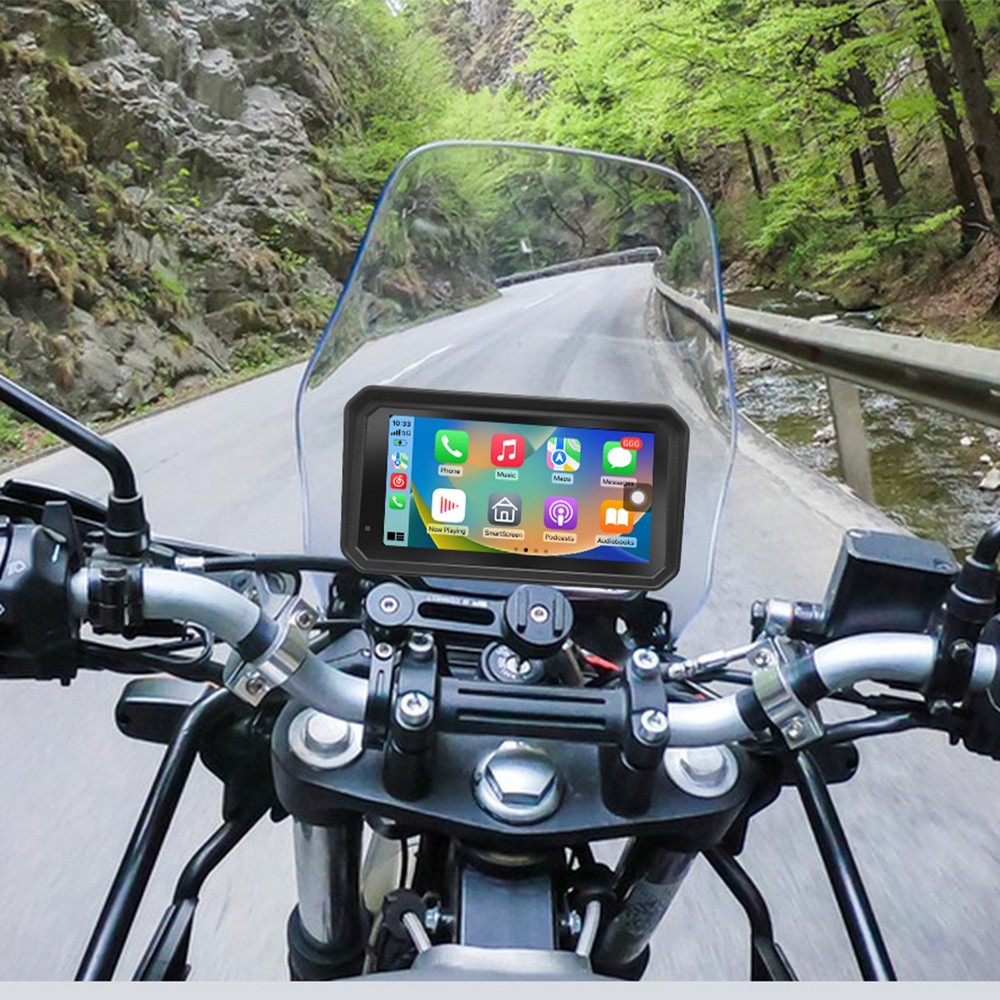 5.99" Motorcycle GPS Navigation Touch Screen Wireless CarPlay Android Auto Cam
