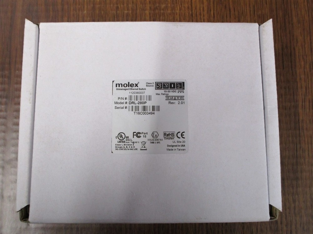 MOLEX DRL-280P Unmanaged Ethernet Switch Class 2 NEW
