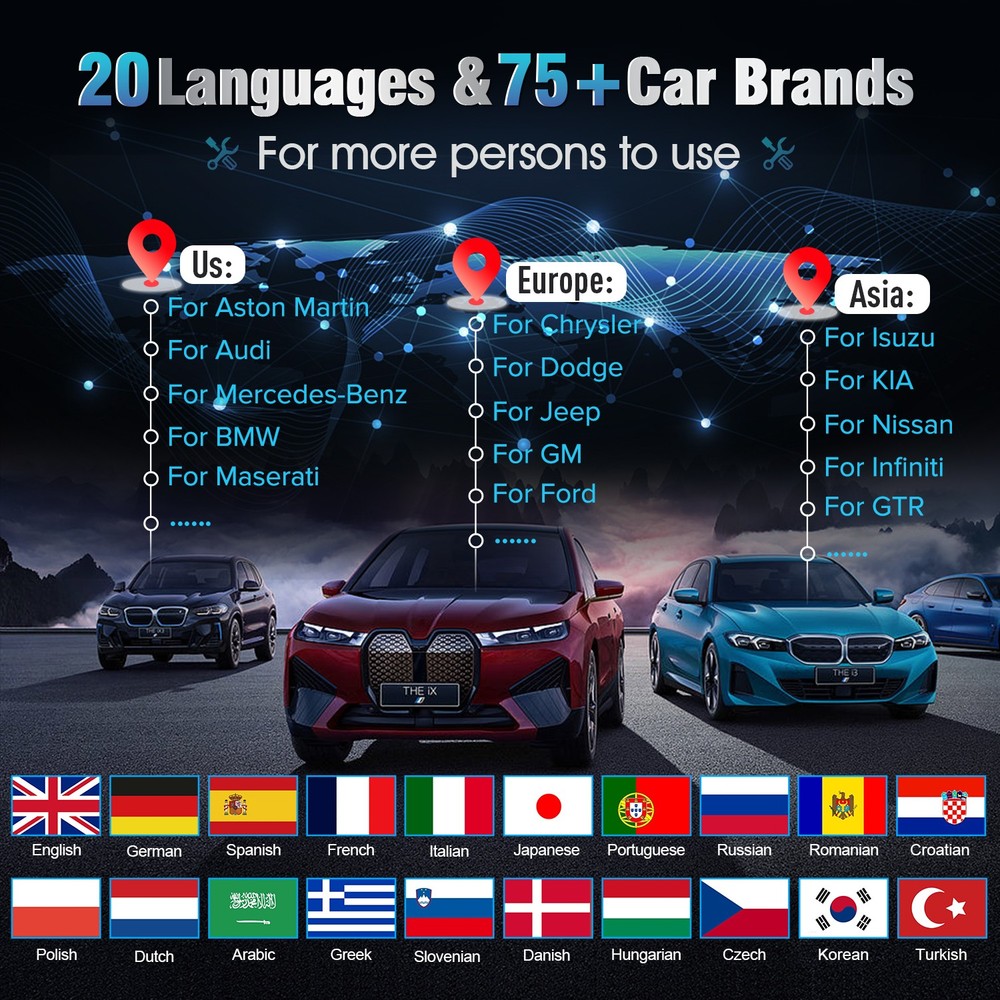 2026 Kingbolen S600 Car OBD2 Scanner Code Reader Diagnostic Tool Engine ABS AT