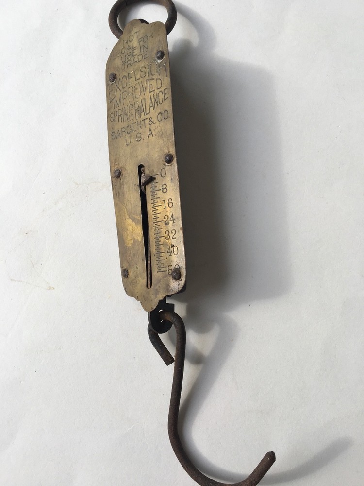 Vtg Excelsior Improved Spring Balance Scale/ 0-50 Lbs.