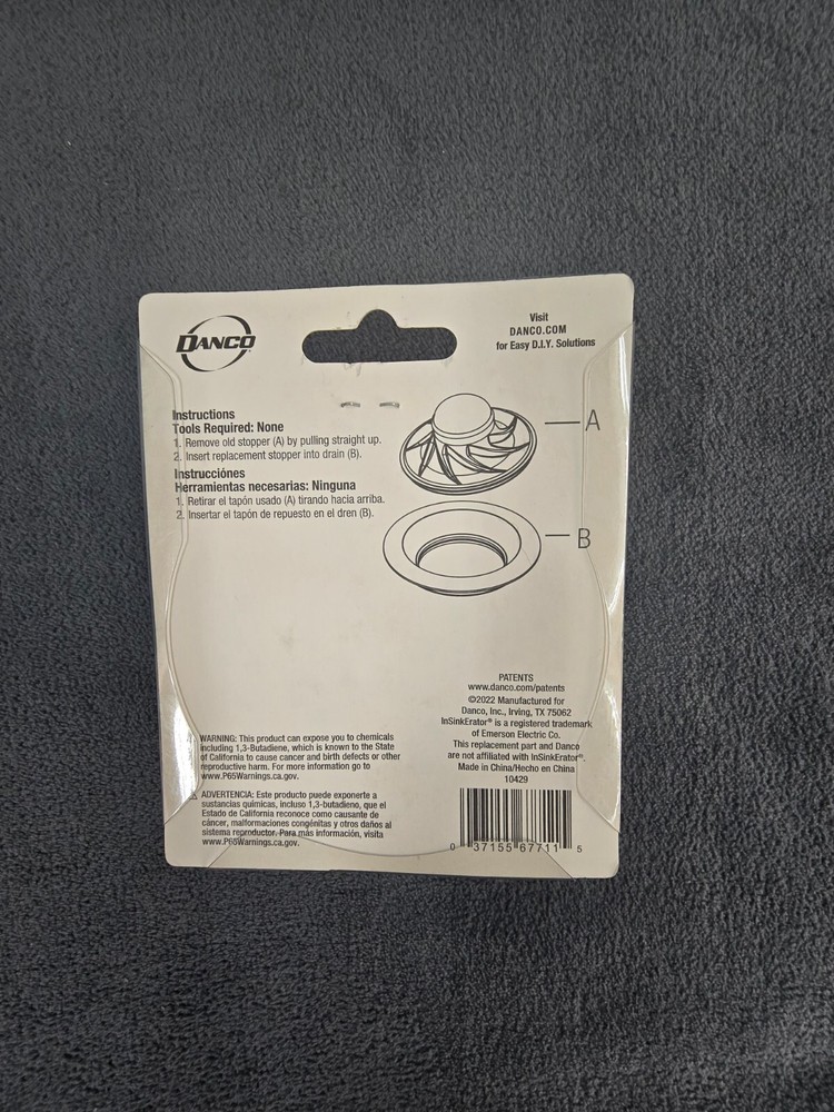 DANCO Garbage Disposal Stopper in Black 10429