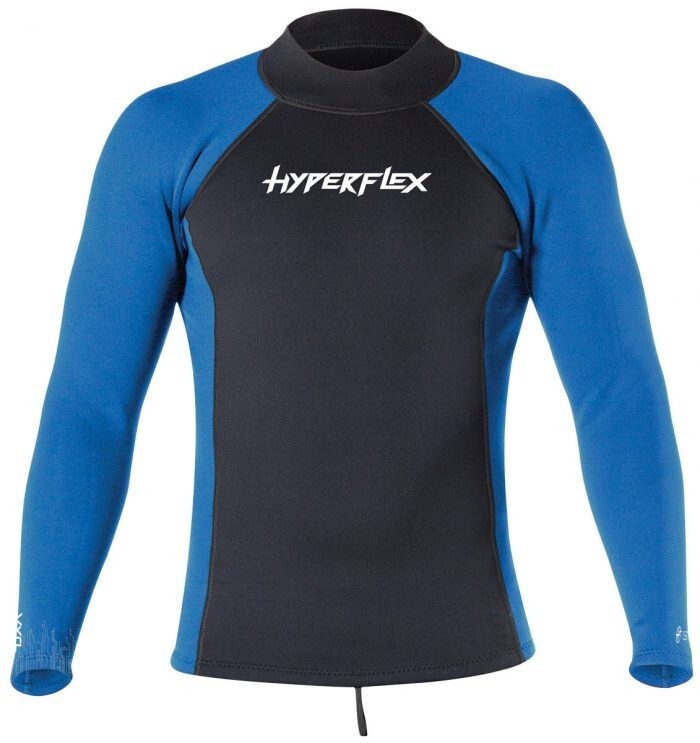 HYPERFLEX Men's 1.5mm VYRL Surf Jacket - Black/Blue - Medium - NWT