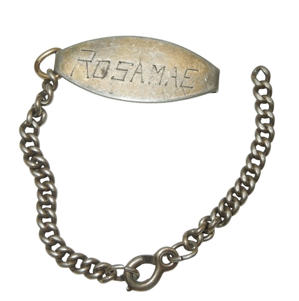 WWII US Military Gold on Sterling WOMAN's Named ID Bracelet 11.6 Grams CA12