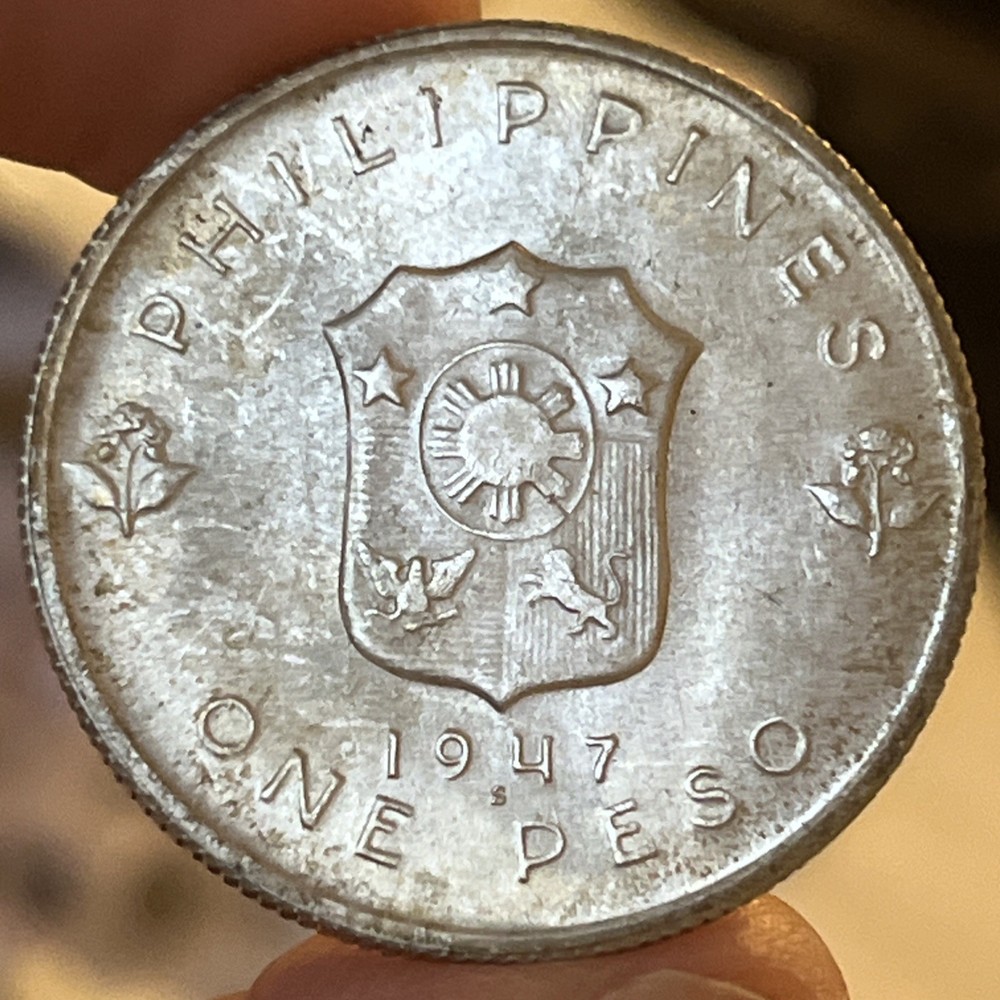 Douglas MacArthur 1947-S Peso Silver Gem Uncirculated