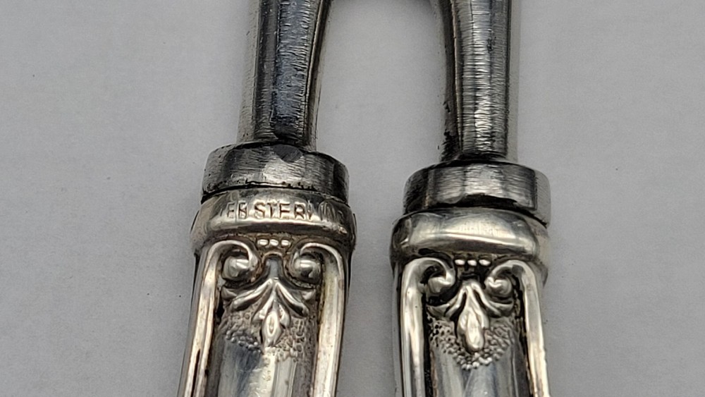 Vintage WEB STERLING HANDLE GRAPE SHEARS, ITALY