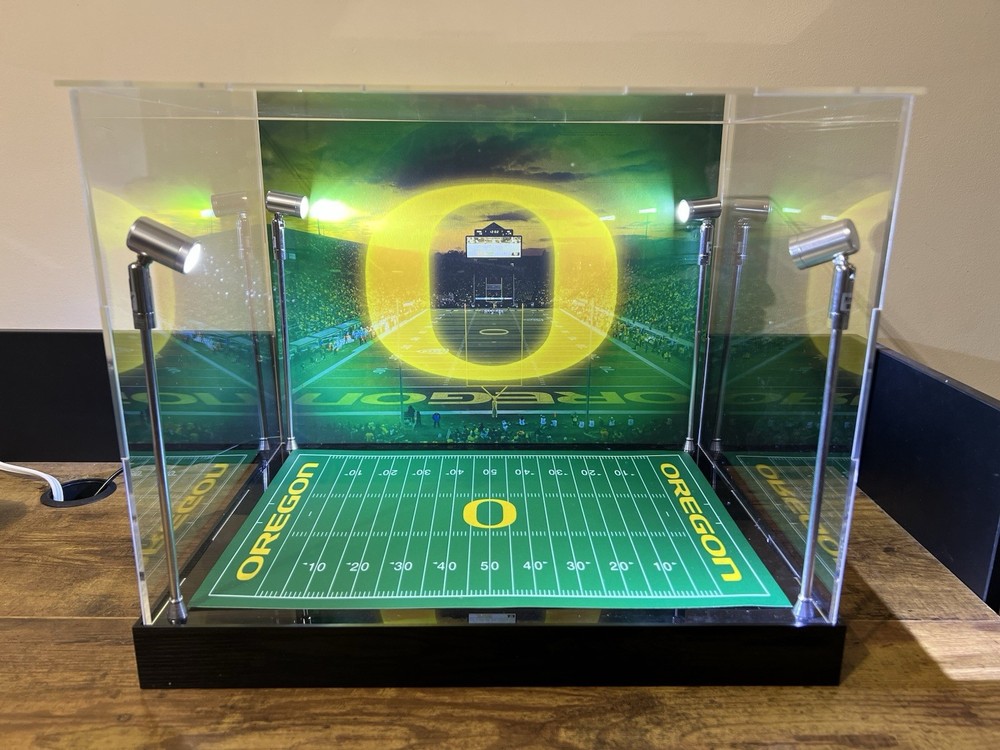 Oregon Ducks Custom Full Size Helmet Display With LED Lights