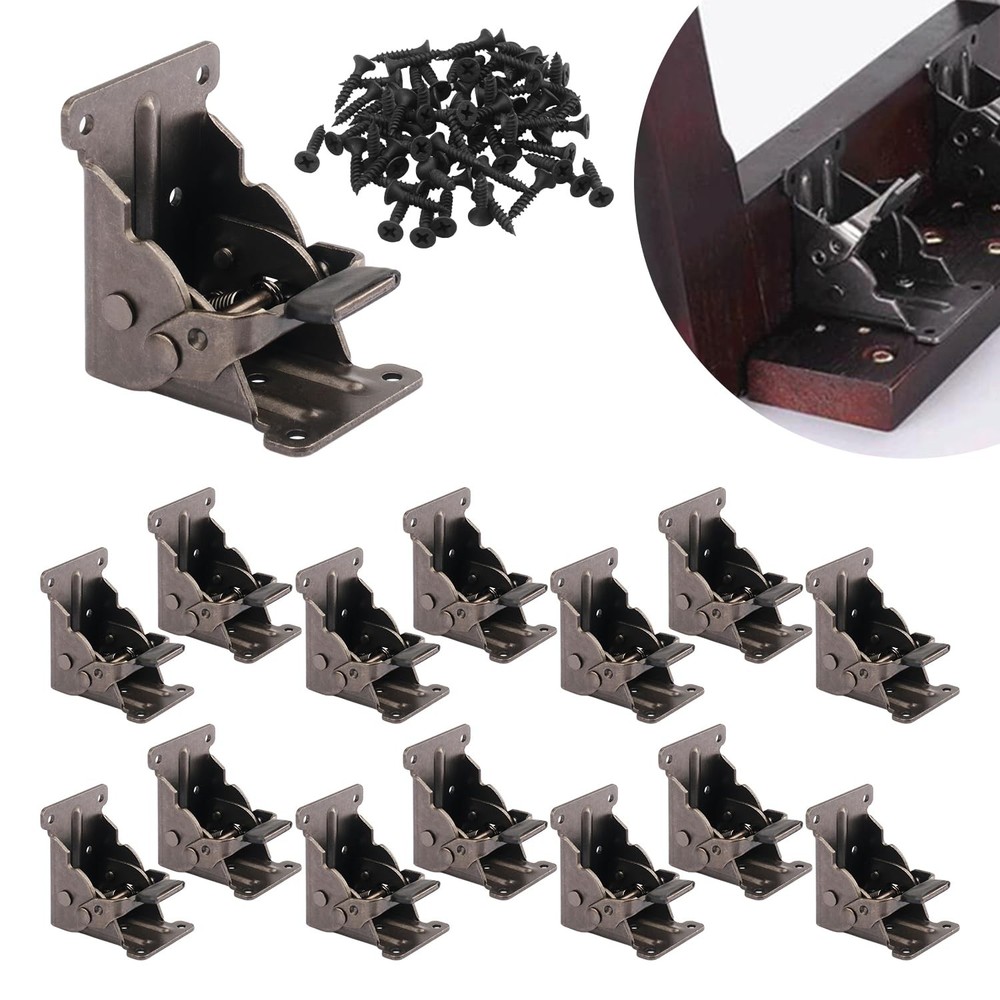 16 Pack Folding Self Lock Brackets with Screw, Folding Table Self Lock Hinges...
