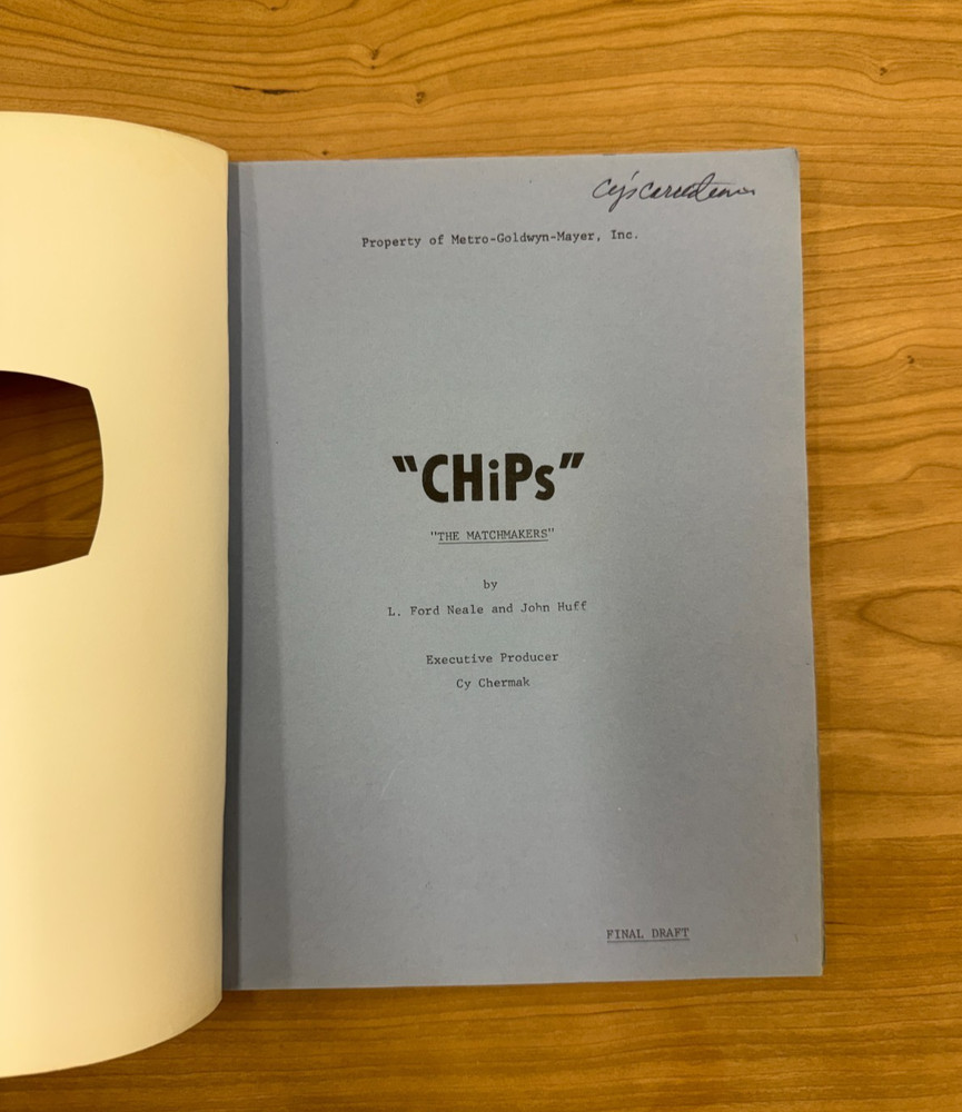 CHiPS Original Production used TV Script WITH NOTES "The Matchmakers" MGM