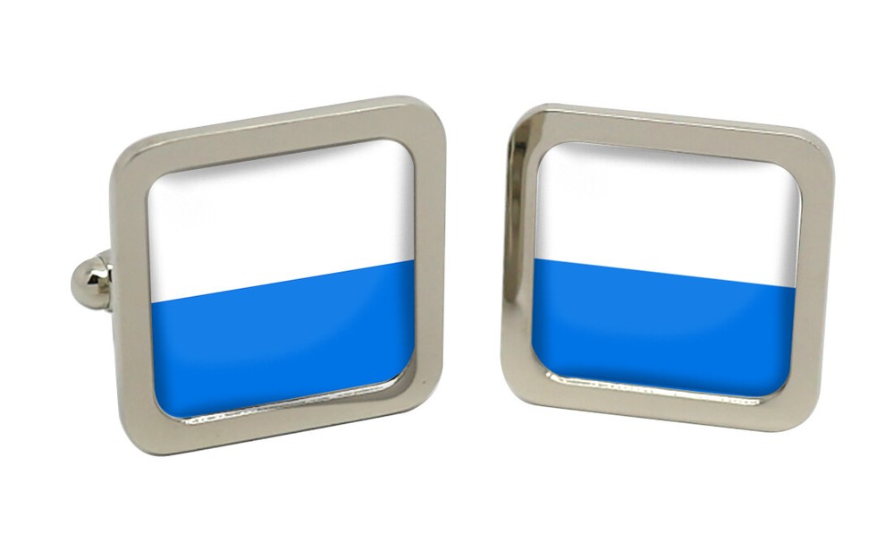 Lucerne (Switzerland) Square Cufflink in Chrome Box