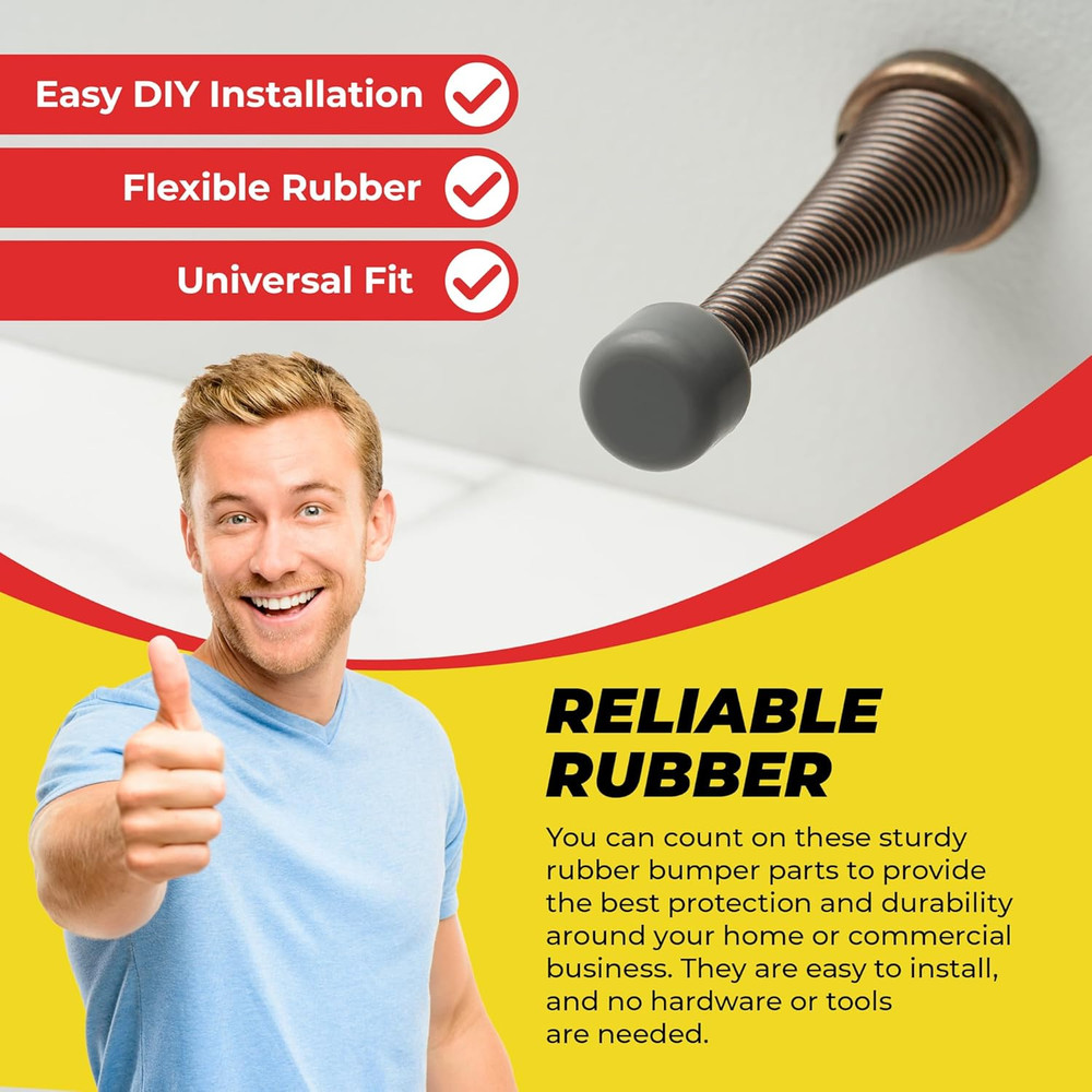 Premium Rubber Door Stop Stud Replacement Tips – Doorstopper Bumpers, Springe Hi