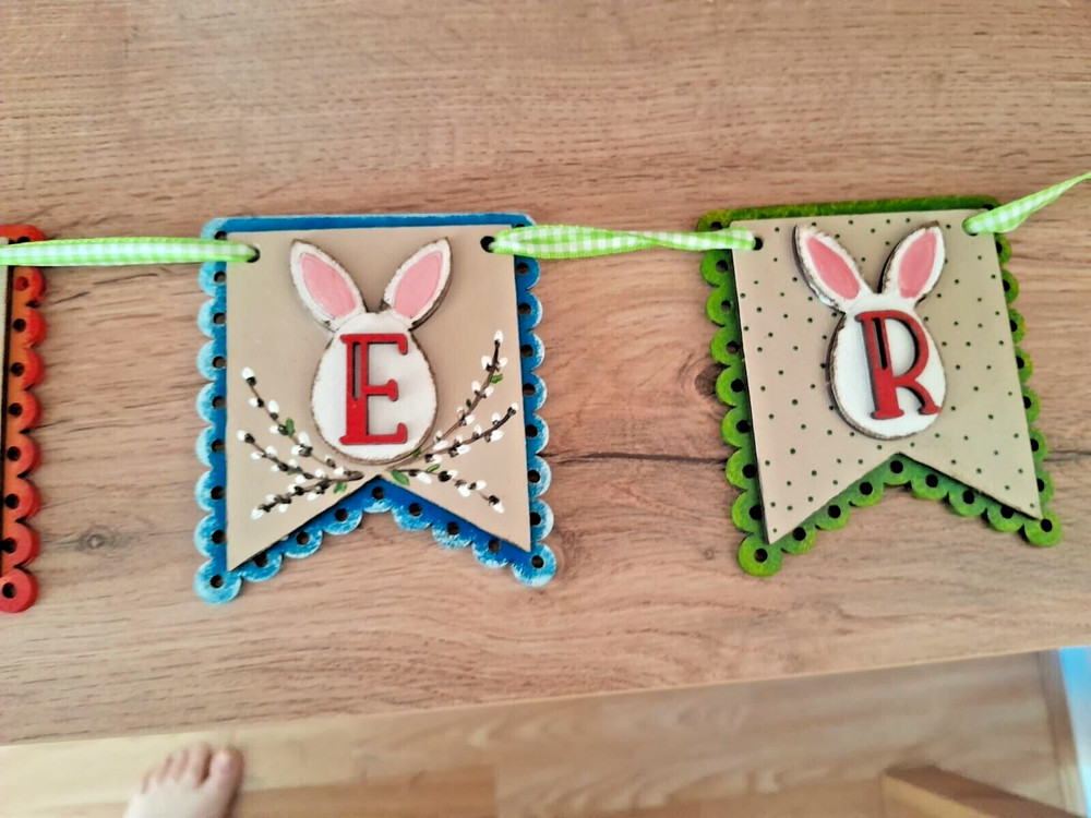 MDF Easter Bunting
