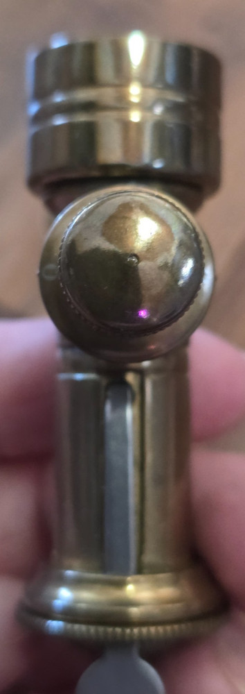 Vintage Solid Brass Irish Bag Shot Black Powder Flask Spout Muzzleloading