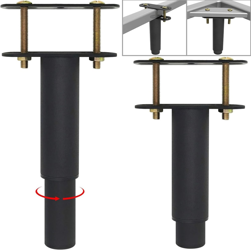 2Pcs Adjustable Height Center Support 2 PCS (7.08"-13.3"), Black