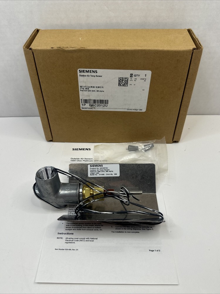 Siemens Outdoor Air Temperature Sensor QAC2012U