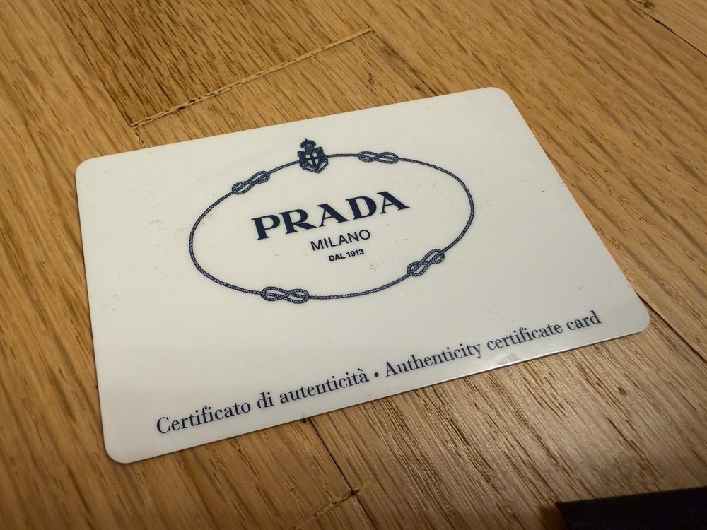 Authentic PRADA Milano Authenticity Certificate Card + Original Envelope