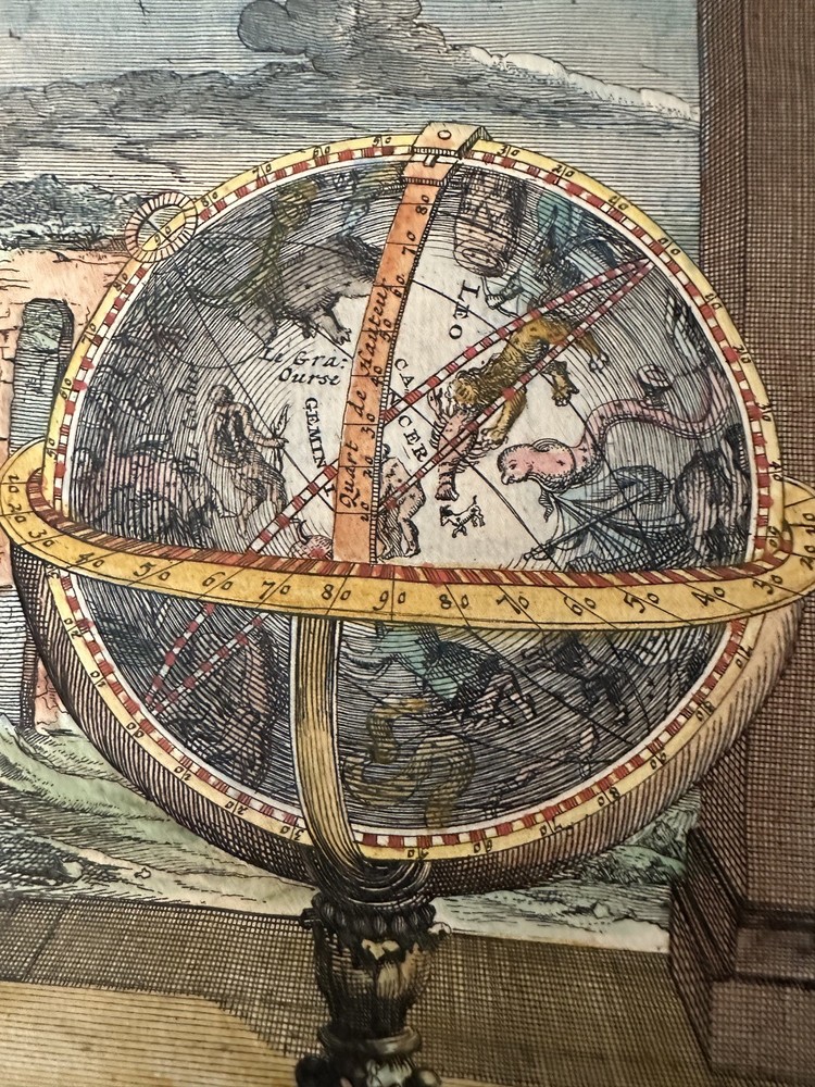 GLOBE CELESTE 1701 HAND COLORED ENGRAVING MAP