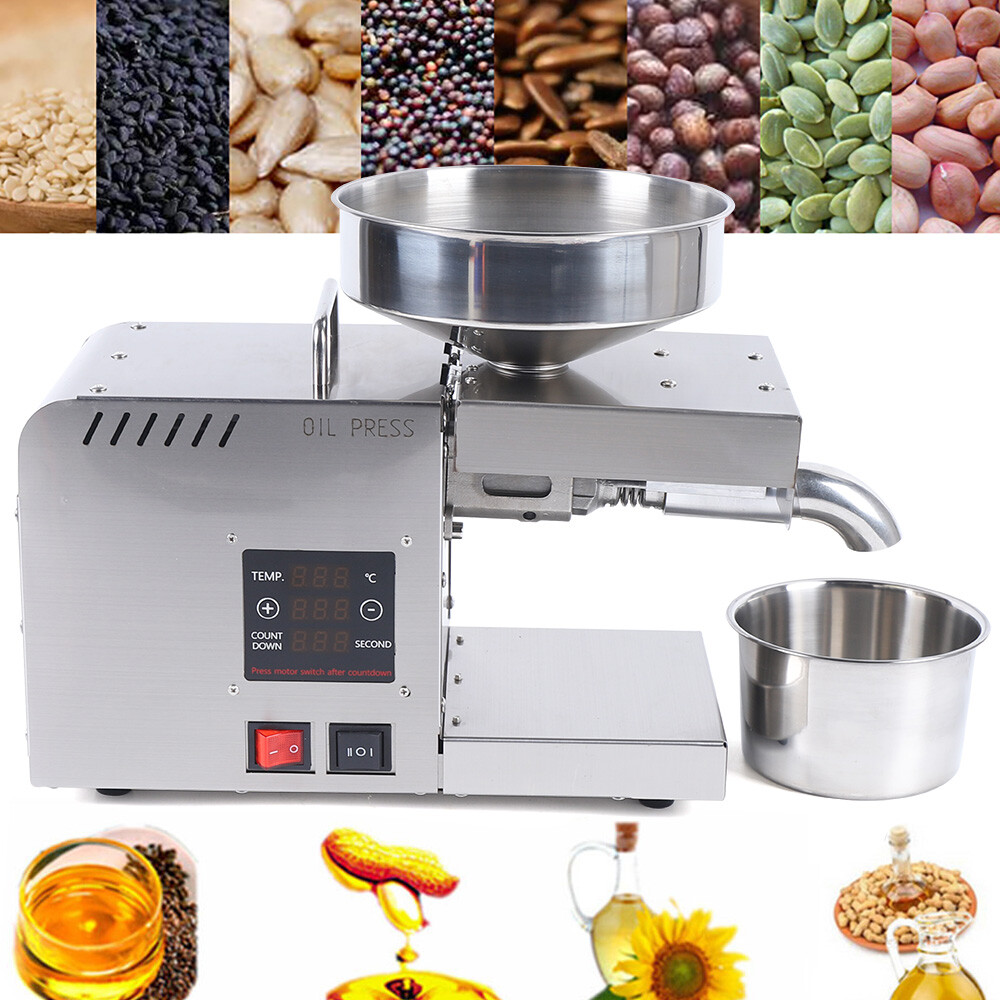 Automatic Oil Press Machine Cold & Hot Press 610W Oil Extractor Temp Adjustable