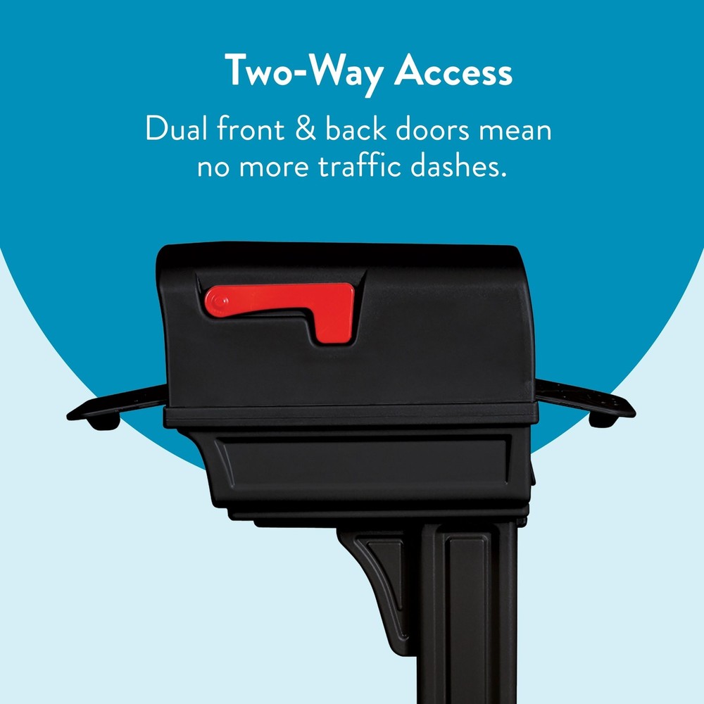 Gentry Plastic, Dual Access, Mailbox and Large, Black