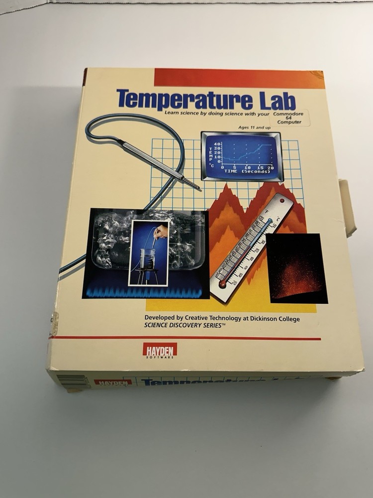 Vintage Temperature Lab Software Commodore 64 Hayden Software 1985 Science Disc