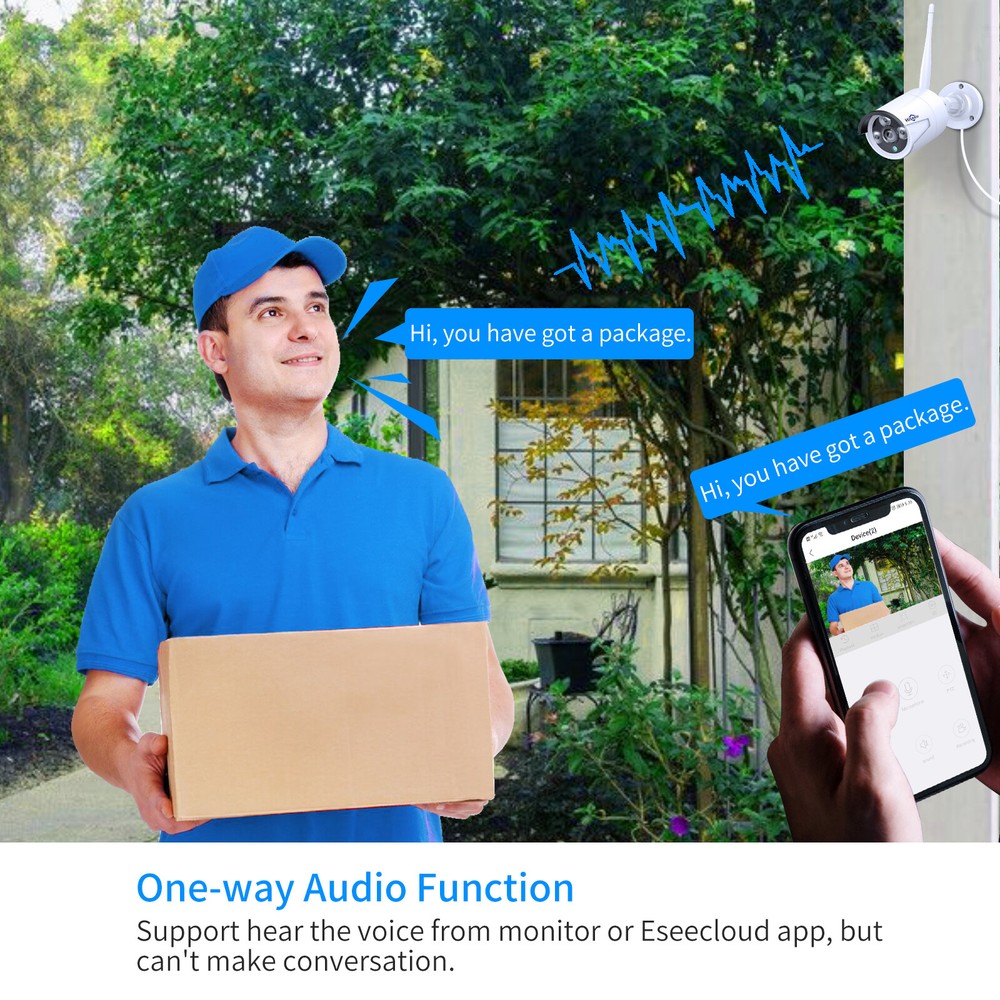 2K 3MP Outdoor WiFi Security Camera For Hiseeu Wireless Security Camera System