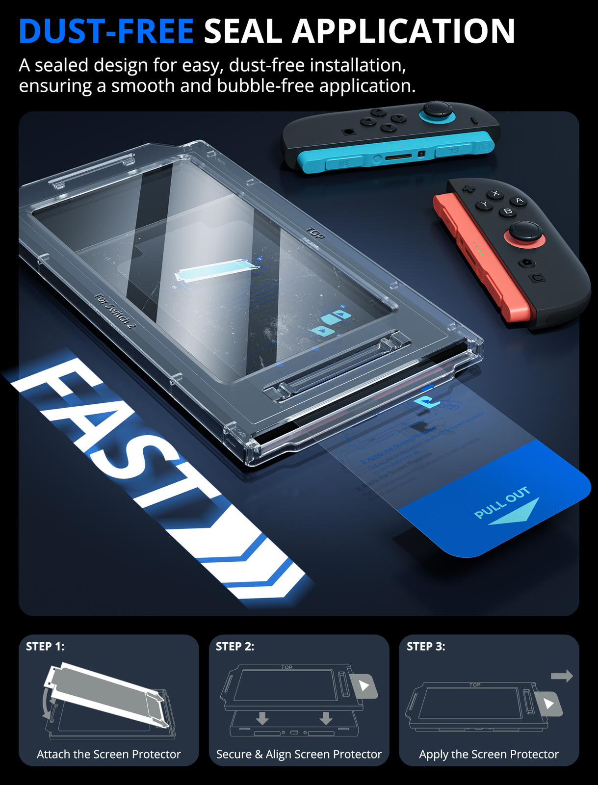 New 2 Pack 9H Tempered Glass Screen Protector Film For Nintendo Switch 2 (2025)