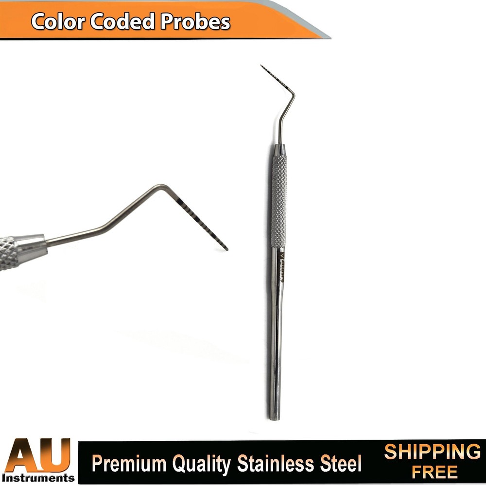 Dental Perio Probes CP 15 Color Coded Measuring Tooth Pocket Depth Lab Tools