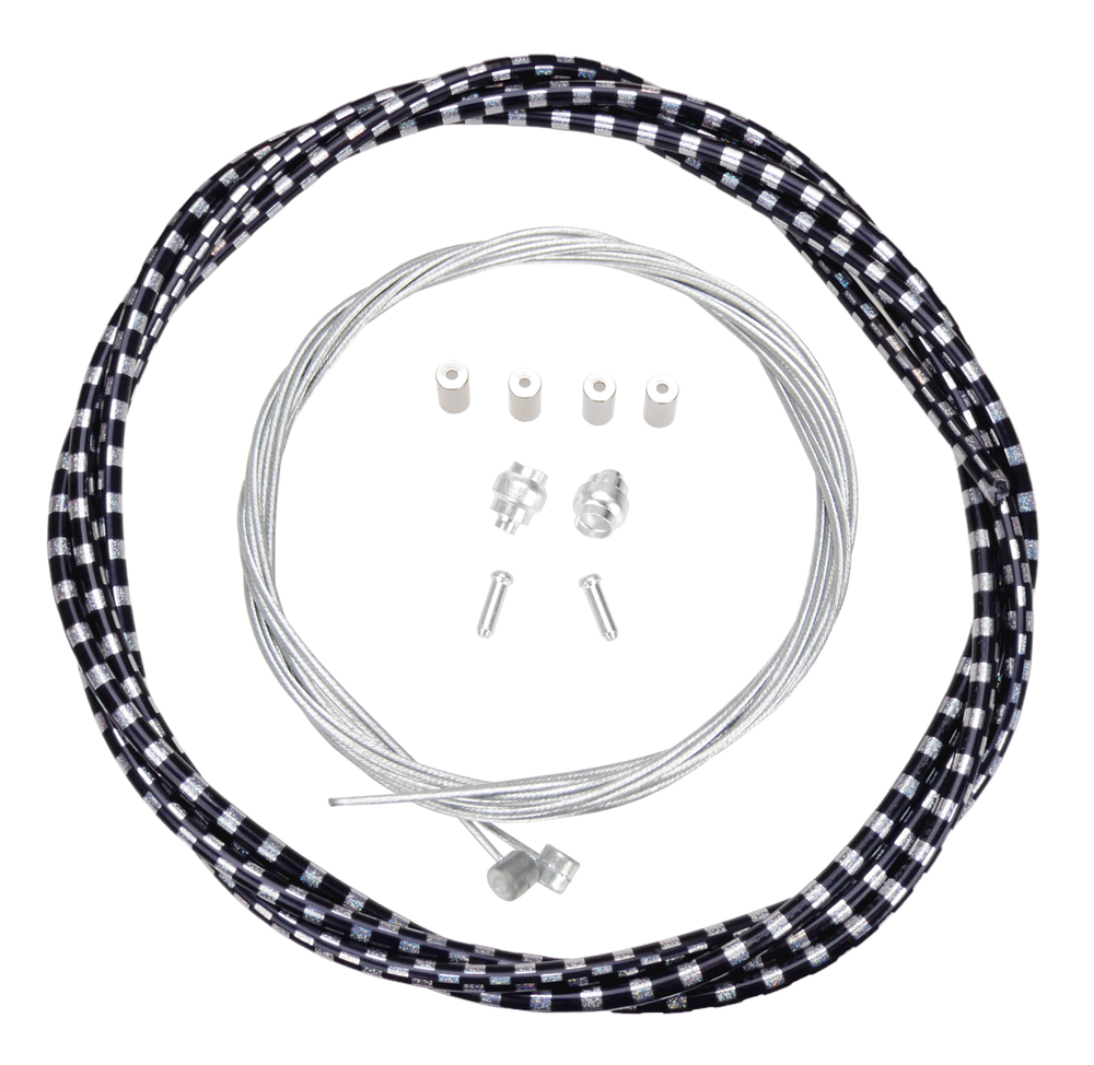 Basic Bicycle Brake Cable Kit for BMX/MTB - SILVER PRISM/BLACK CHECKERBOARD
