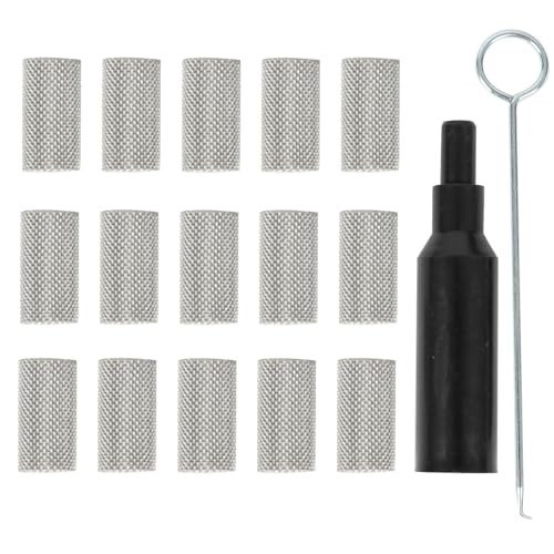 15pcs Heater Glow Plug Screen Burner Strainer Screen Filter with Tool