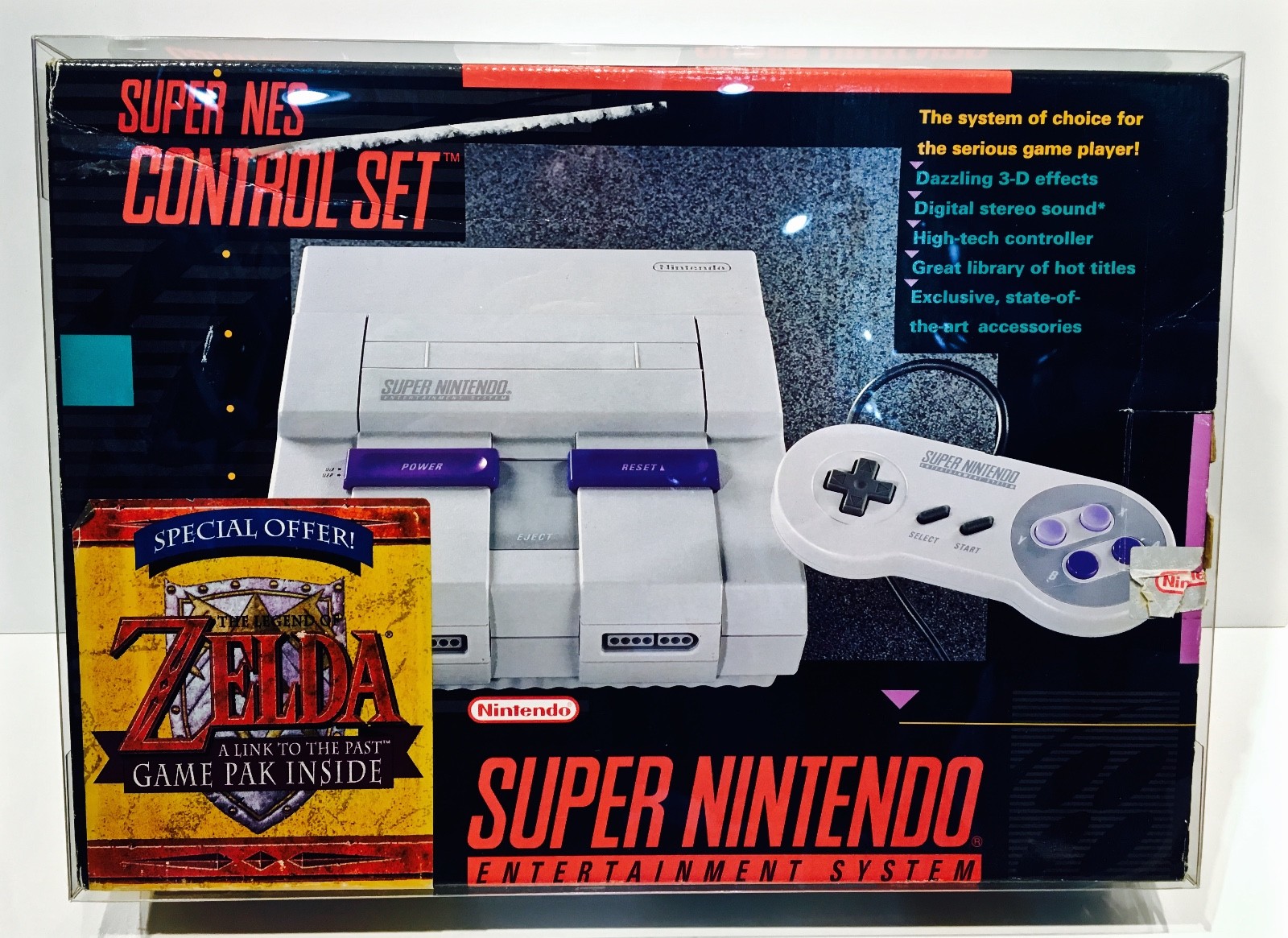 1 Console Box Protector For SNES CONTROL SET Super Nintendo Display Case Boxes