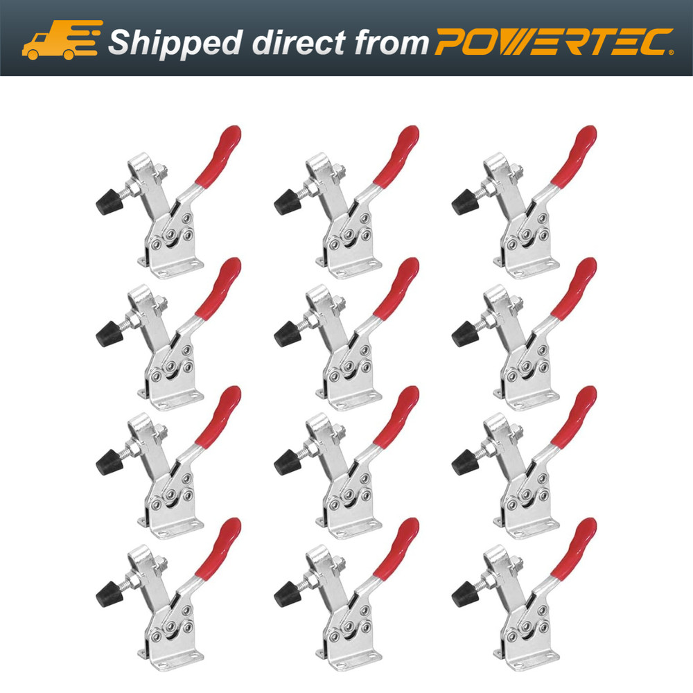 POWERTEC Quick Release Horizontal Toggle Clamp 201B 300lb Holding Capacity 12PK