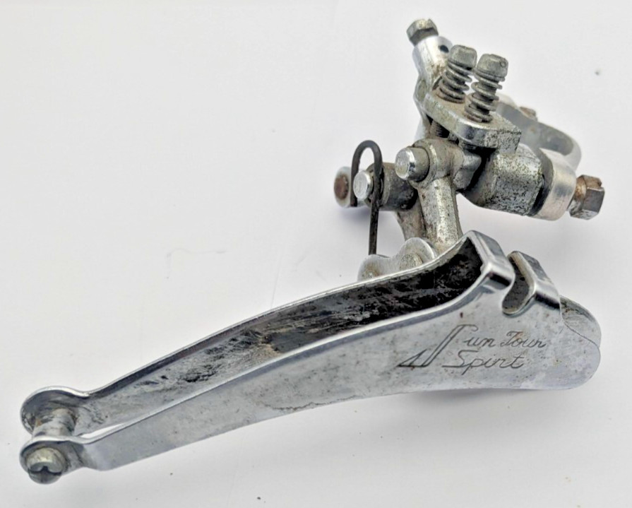 SUNTOUR SPRINT FRONT DERAILLEUR JAPAN 28.6 SILVER BOTTOM PULL