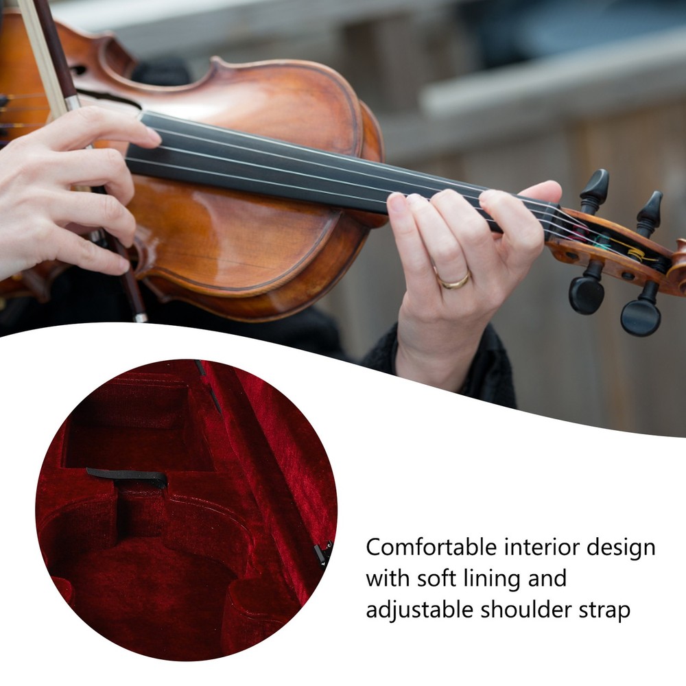 4/4 Violin Case Backpack Comfortable Adjustable Shoulder Strap Professional
