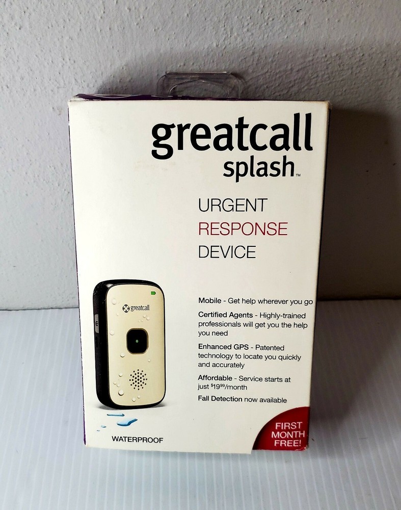 Greatcall Splash Urgent Response Device. Waterproof New.