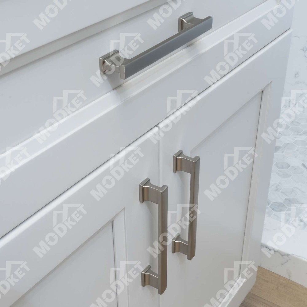 Solid Metal Brushed Nickel Cabinet Pulls Knobs Handles Kitchen Bathroom Drawers