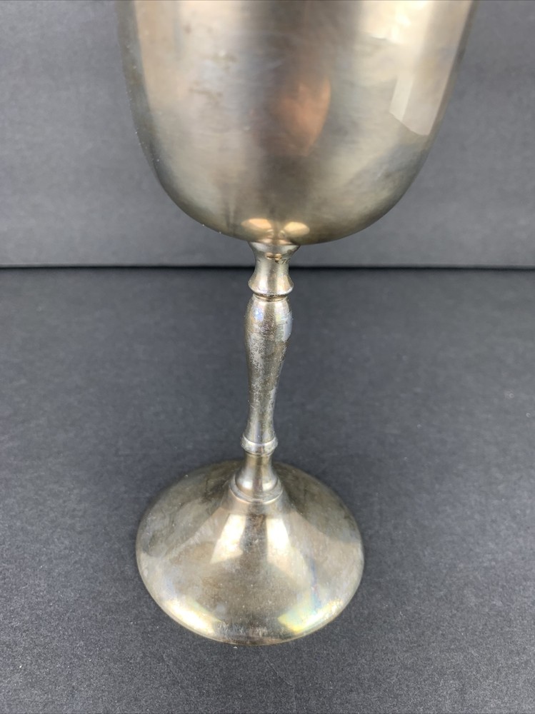 Vintage Silver Plated Wine Water Goblet 7.5" Tall Made in India Marshall Fields