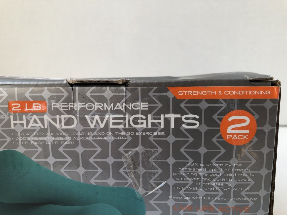 RBX (2 lb) Performance Hand Weights (2 Pack) Soft Contoured Grip RBX-SC1002E EX