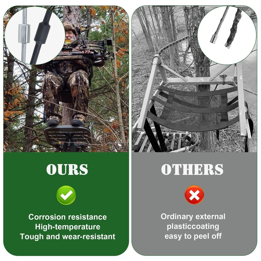 Replacement Tree Stand Cables 2PCS Replacement Cables for Climbing